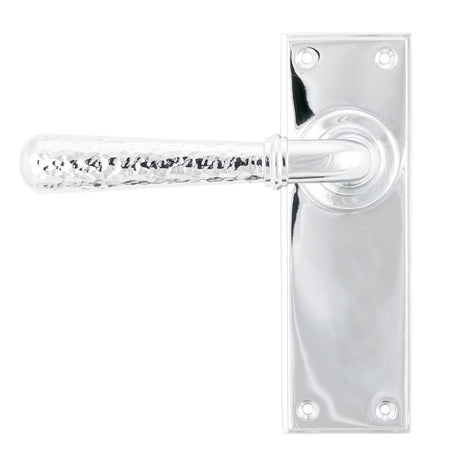 From The Anvil Door Furniture Polished Chrome / Latch Handles From The Anvil - Polished Chrome Hammered Newbury Lever Latch Set