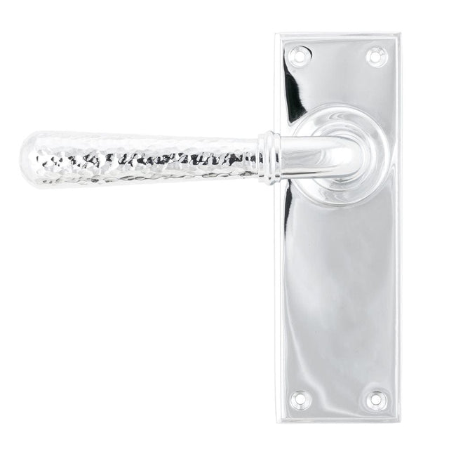 From The Anvil Door Furniture Polished Chrome / Latch Handles From The Anvil - Polished Chrome Hammered Newbury Lever Latch Set