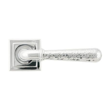 From The Anvil Door Furniture Polished Chrome / Square Rose From The Anvil - Polished Chrome Hammered Newbury Lever on Rose Set (Square) - Unsprung