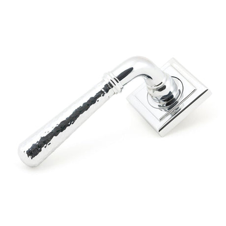 From The Anvil Door Furniture Polished Chrome / Square Rose From The Anvil - Polished Chrome Hammered Newbury Lever on Rose Set (Square) - Unsprung