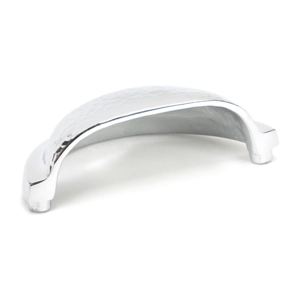 From The Anvil Cabinet Hardware Polished Chrome / Cabinet Cup Pulls From The Anvil - Polished Chrome Hammered Regency Concealed Drawer Pull