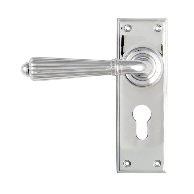 From The Anvil Door Furniture Polished Chrome / Euro Profile Lock Handles From The Anvil - Polished Chrome Hinton Lever Euro Lock Set