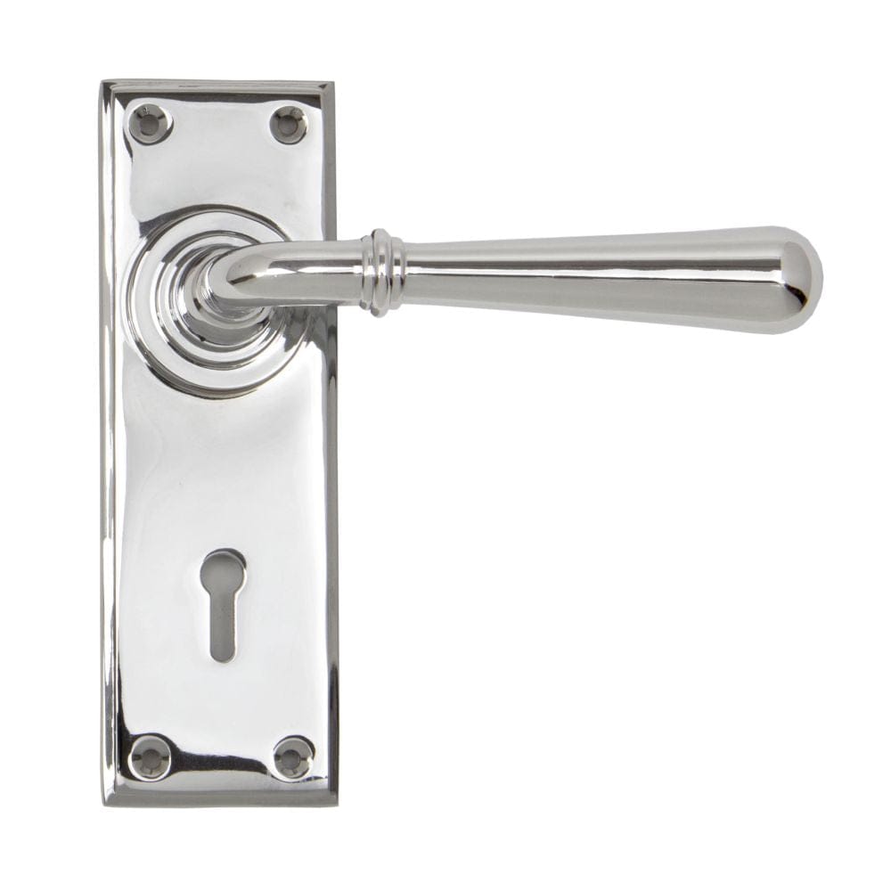 From The Anvil Door Furniture Polished Chrome / Std. Lock Handles From The Anvil - Polished Chrome Newbury Lever Lock Set