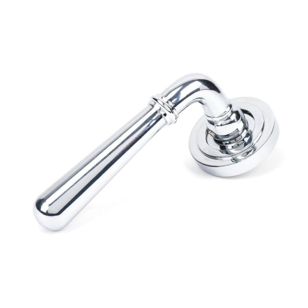 From The Anvil Door Furniture Polished Chrome / Round Rose From The Anvil - Polished Chrome Newbury Lever on Rose Set (Art Deco)