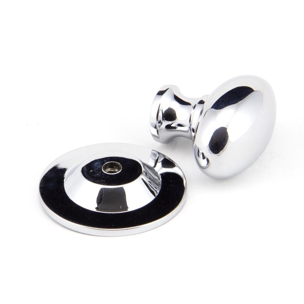 From The Anvil Cabinet Hardware Polished Chrome / Cabinet Knobs / 33mm Dia. From The Anvil - Polished Chrome Oval Cabinet Knob 33mm