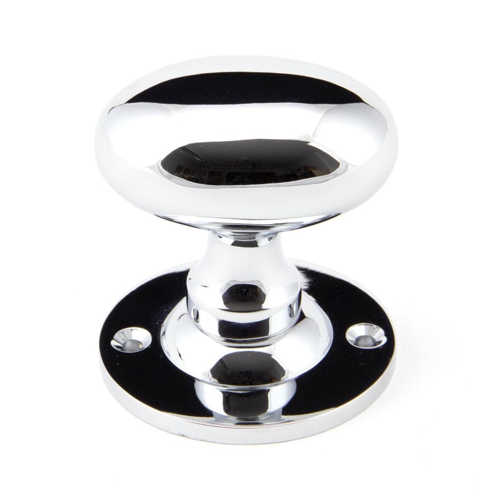 From The Anvil Door Furniture Polished Chrome / Mortice/Rim Knobs From The Anvil - Polished Chrome Oval Mortice/Rim Knob Set