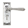 From The Anvil Door Furniture Polished Chrome / Euro Profile Lock Handles From The Anvil - Polished Chrome Reeded Lever Euro Lock Set