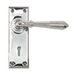 From The Anvil Door Furniture Polished Chrome / Std. Lock Handles From The Anvil - Polished Chrome Reeded Lever Lock Set