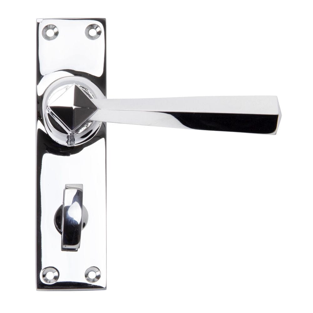 From The Anvil Door Furniture Polished Chrome / Bathroom Lock Handles From The Anvil - Polished Chrome Straight Lever Bathroom Set