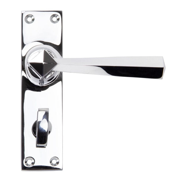 From The Anvil Door Furniture Polished Chrome / Bathroom Lock Handles From The Anvil - Polished Chrome Straight Lever Bathroom Set