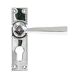 From The Anvil Door Furniture Polished Chrome / Euro Profile Lock Handles From The Anvil - Polished Chrome Straight Lever Euro Lock Set
