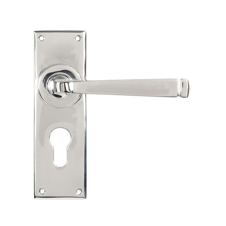 From The Anvil Door Furniture Polished Marine SS (316) / Euro Profile Lock Handles From The Anvil - Polished Marine SS (316) Avon Lever Euro Lock Set