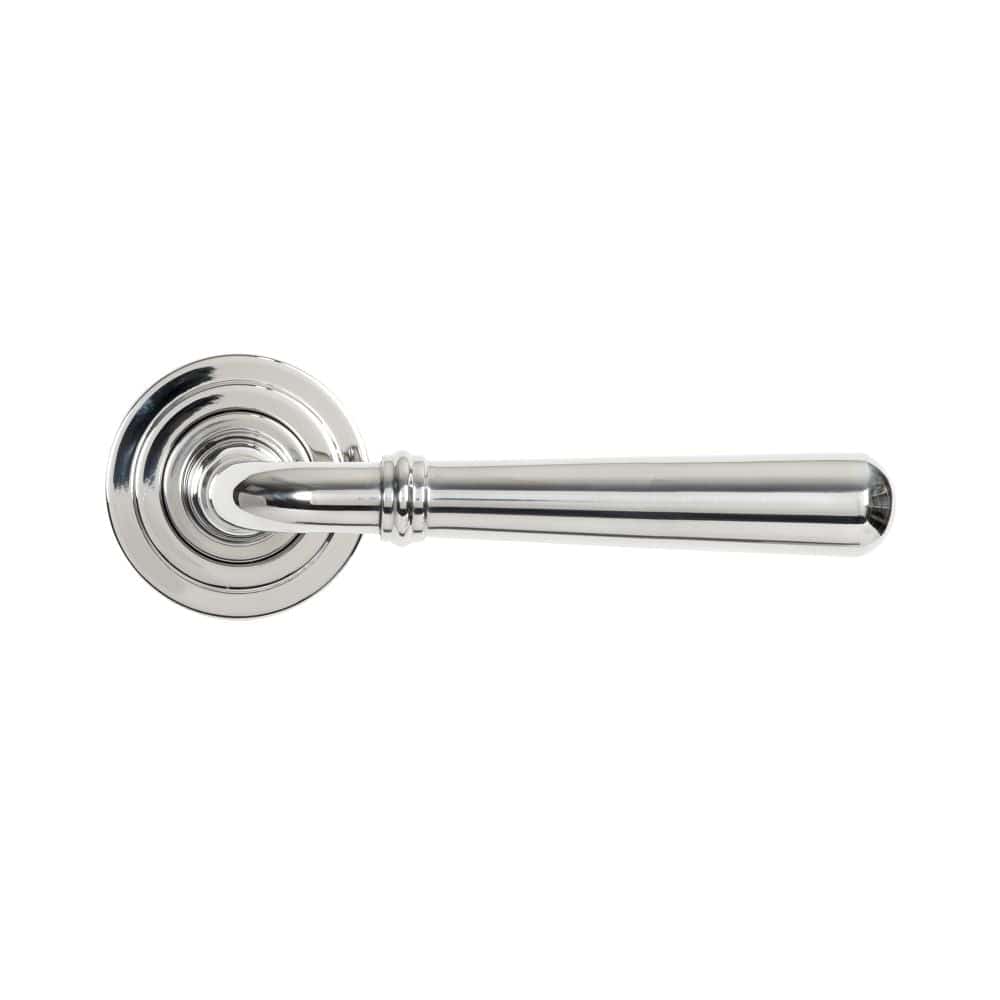 From The Anvil Door Furniture Polished Marine SS (316) / Round Rose From The Anvil - Polished Marine SS (316) Newbury Lever on Rose Set (Art Deco) - Unsprung