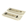 From The Anvil Door Furniture Polished Nickel / Rectangular Flush Pull (Privacy) / Rectangular From The Anvil - Polished Nickel 175mm Art Deco Rectangular Pull -Privacy Set