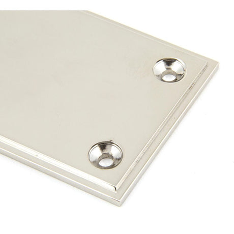 From The Anvil Door Furniture Polished Nickel / Finger Plates / 300 x 65mm From The Anvil - Polished Nickel 300mm Art Deco Fingerplate