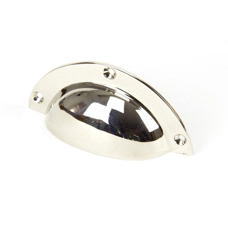 From The Anvil Cabinet Hardware Polished Nickel / Cabinet Cup Pulls From The Anvil - Polished Nickel 4" Plain Drawer Pull