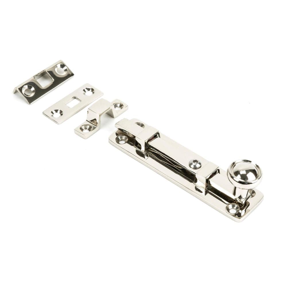 From The Anvil Accessories Polished Nickel / Straight Surface Bolts / 100mm / 4" From The Anvil - Polished Nickel 4" Universal Bolt
