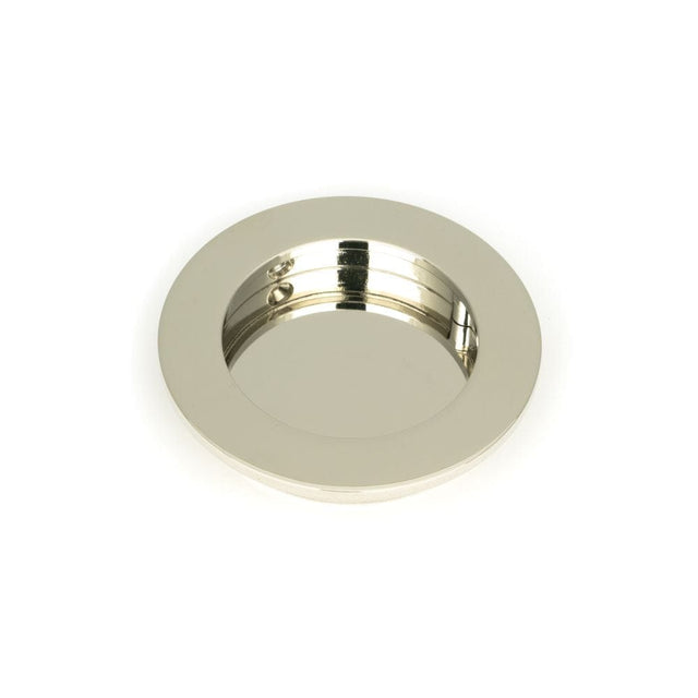 From The Anvil Door Furniture Polished Nickel / Flush Handle / Round From The Anvil - Polished Nickel 75mm Plain Round Pull