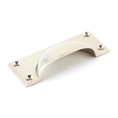 From The Anvil Cabinet Hardware Polished Nickel / Cabinet Cup Pulls From The Anvil - Polished Nickel Art Deco Drawer Pull