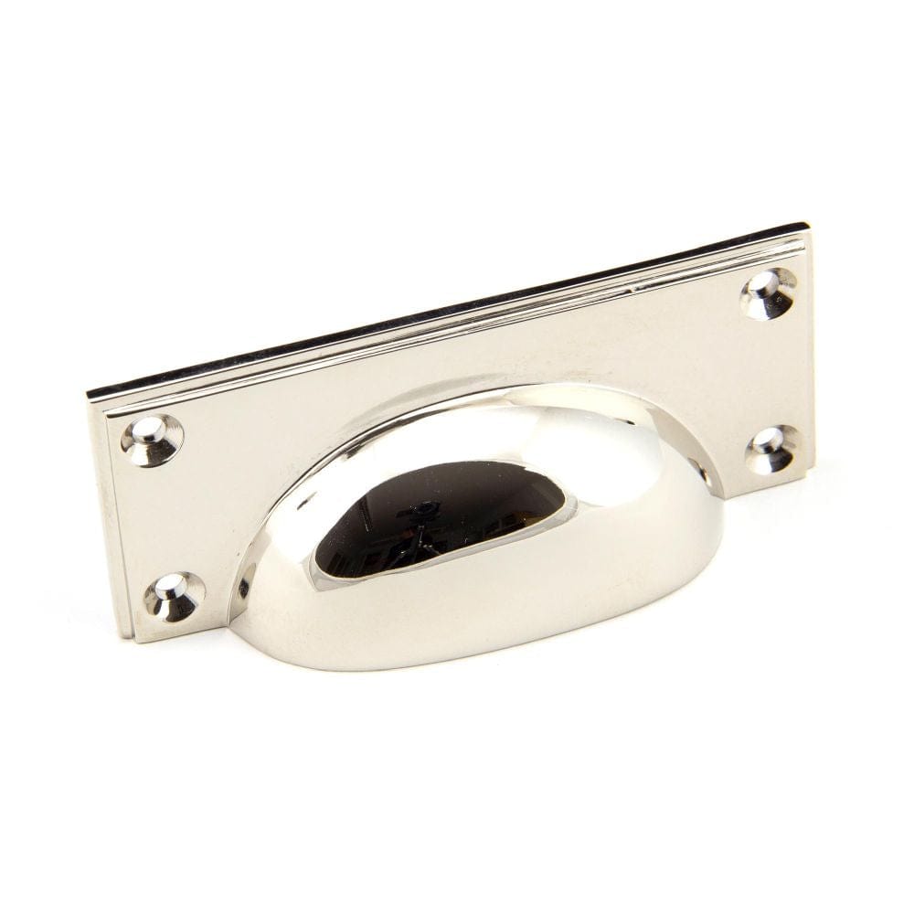 From The Anvil Cabinet Hardware Polished Nickel / Cabinet Cup Pulls From The Anvil - Polished Nickel Art Deco Drawer Pull