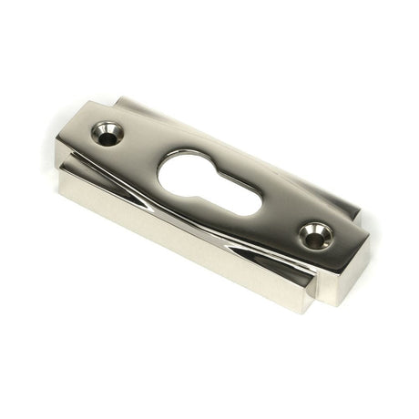 From The Anvil Door Furniture Polished Nickel / Euro Profile Escutcheons From The Anvil - Polished Nickel Art Deco Euro Escutcheon