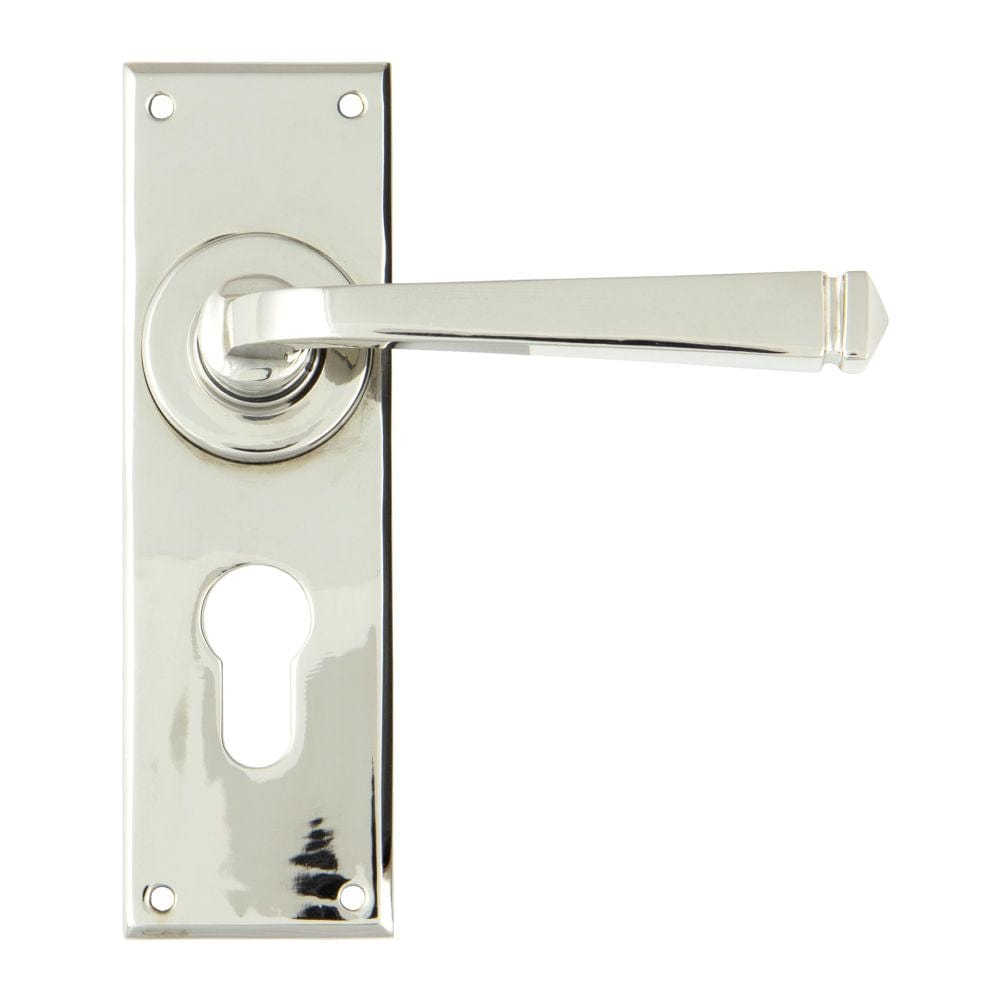 From The Anvil Door Furniture Polished Nickel / Euro Profile Lock Handles From The Anvil - Polished Nickel Avon Lever Euro Lock Set