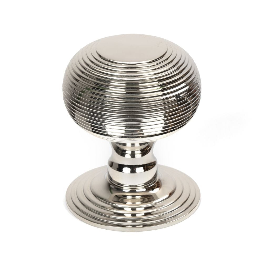 From The Anvil Door Furniture Polished Nickel / Beehive Centre Door Knob From The Anvil - Polished Nickel Beehive Centre Door Knob