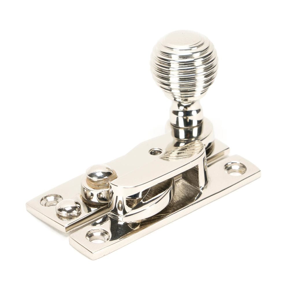 From The Anvil Window Furniture Polished Nickel / Sash Window Hook Fasteners / Yes From The Anvil - Polished Nickel Beehive Sash Hook Fastener