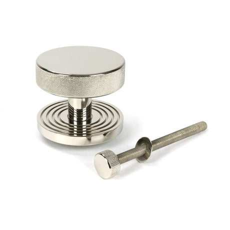 From The Anvil Door Furniture Polished Nickel / Beehive Centre Door Knob From The Anvil - Polished Nickel Brompton Centre Door Knob (Beehive)