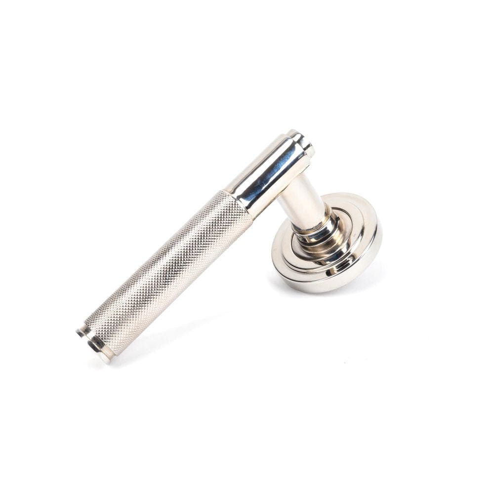 From The Anvil Door Furniture Polished Nickel / Round Rose From The Anvil - Polished Nickel Brompton Lever on Rose Set (Art Deco) - Unsprung
