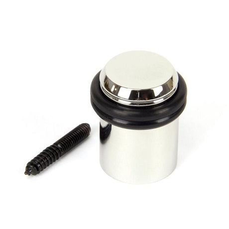 From The Anvil Door Furniture Polished Nickel / Floor Door Stop From The Anvil - Polished Nickel Floor Mounted Door Stop