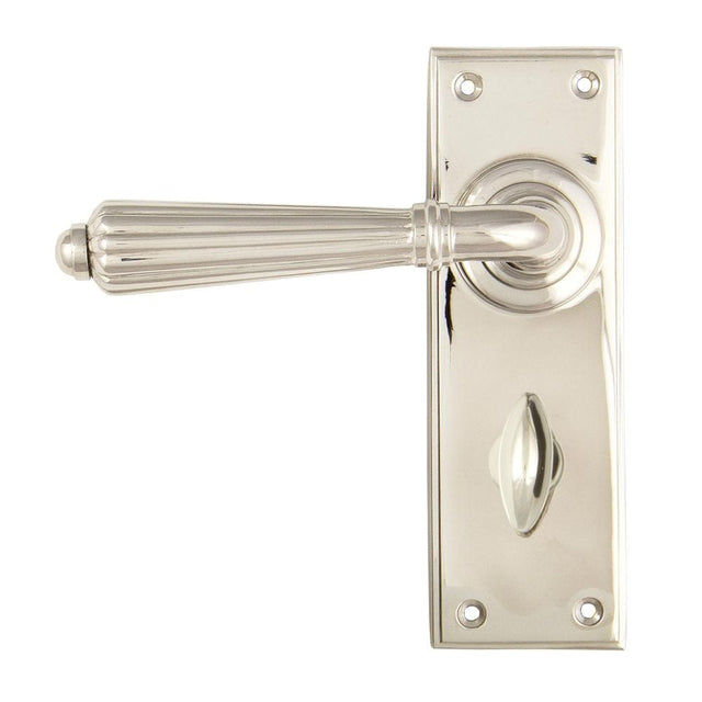 From The Anvil Door Furniture Polished Nickel / Bathroom Lock Handles From The Anvil - Polished Nickel Hinton Lever Bathroom Set