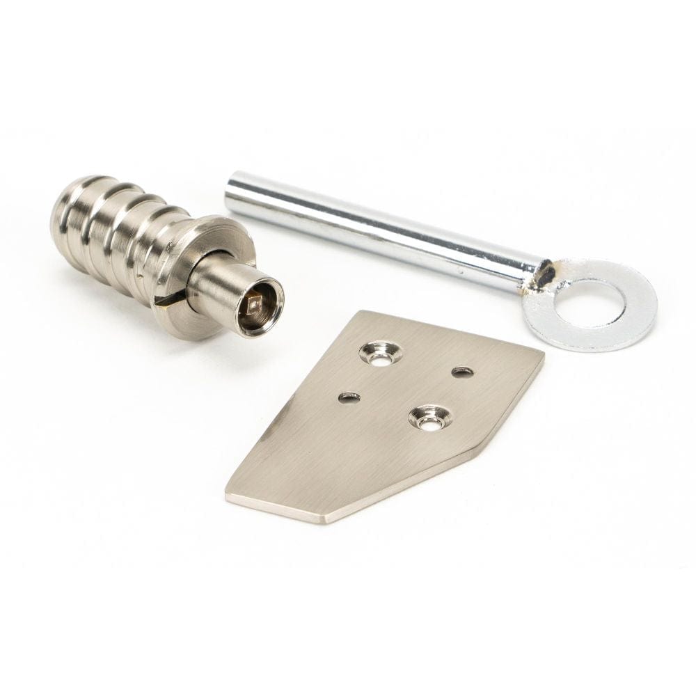 From The Anvil Window Furniture Polished Nickel / Locking Sash Stops From The Anvil - Polished Nickel Key-Flush Sash Stop