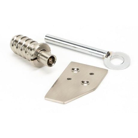 From The Anvil Window Furniture Polished Nickel / Locking Sash Stops From The Anvil - Polished Nickel Key-Flush Sash Stop