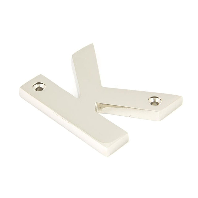 From The Anvil Door Furniture Polished Nickel / Letters / K From The Anvil - Polished Nickel Letter K