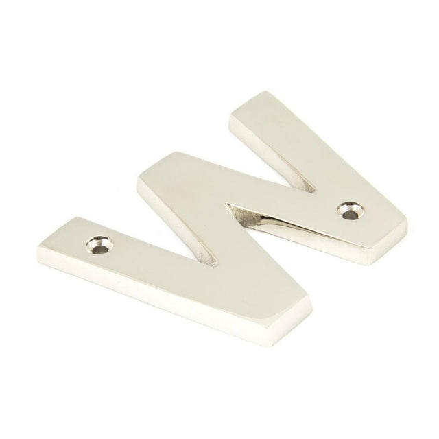 From The Anvil Door Furniture Polished Nickel / Letters / W From The Anvil - Polished Nickel Letter W