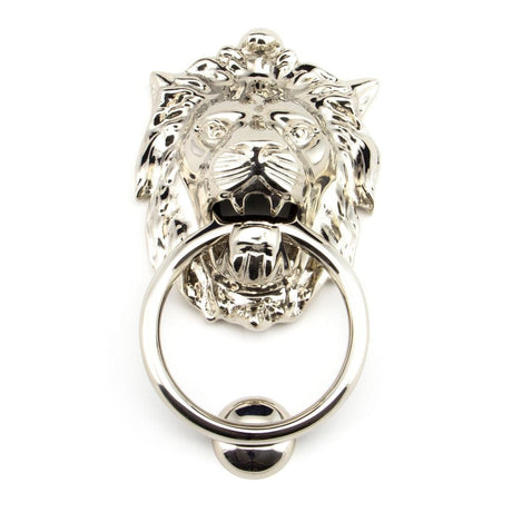 From The Anvil Door Furniture Polished Nickel / Lion Door Knocker From The Anvil - Polished Nickel Lion Head Door Knocker