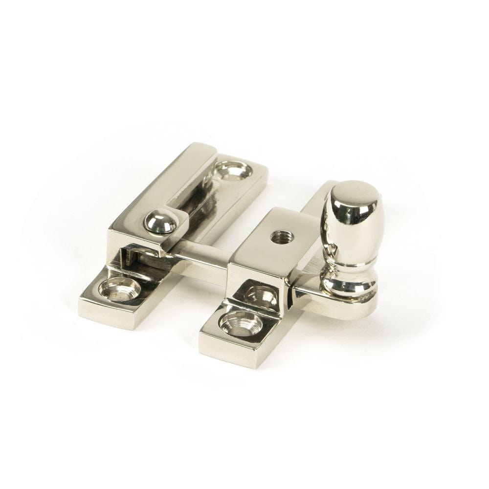 From The Anvil Window Furniture Polished Nickel / Sash Window Quadrant Fasteners / Yes From The Anvil - Polished Nickel Mushroom Quadrant Fastener - Narrow