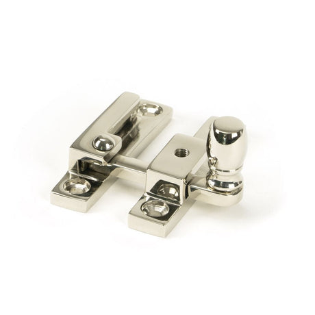 From The Anvil Window Furniture Polished Nickel / Sash Window Quadrant Fasteners / Yes From The Anvil - Polished Nickel Mushroom Quadrant Fastener - Narrow