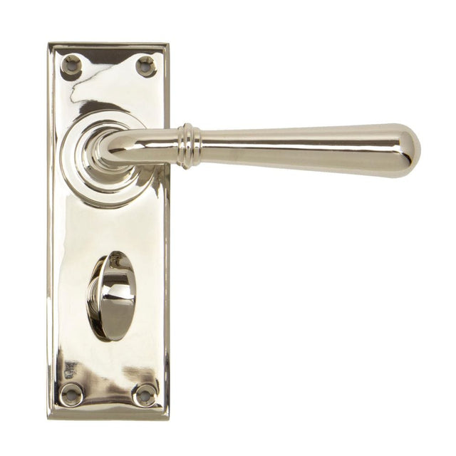From The Anvil Door Furniture Polished Nickel / Bathroom Lock Handles From The Anvil - Polished Nickel Newbury Lever Bathroom Set