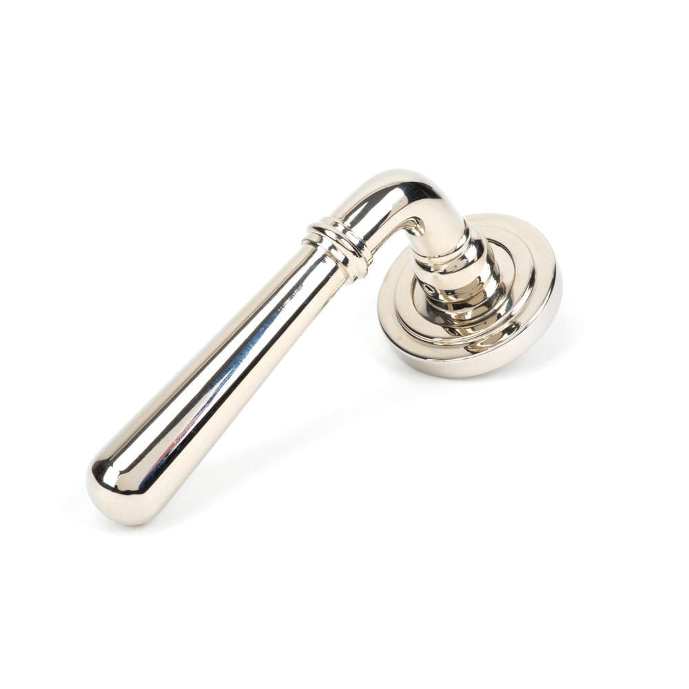 From The Anvil Door Furniture Polished Nickel / Round Rose From The Anvil - Polished Nickel Newbury Lever on Rose Set (Art Deco)