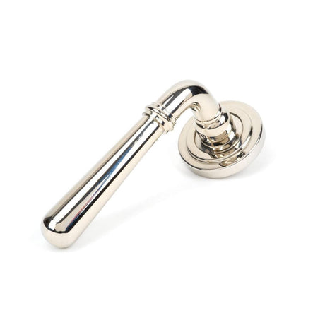 From The Anvil Door Furniture Polished Nickel / Round Rose From The Anvil - Polished Nickel Newbury Lever on Rose Set (Art Deco) - Unsprung