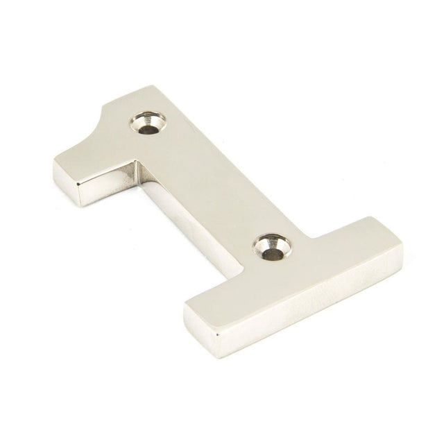 From The Anvil Door Furniture Polished Nickel / Numerals / 1 From The Anvil - Polished Nickel Numeral 1
