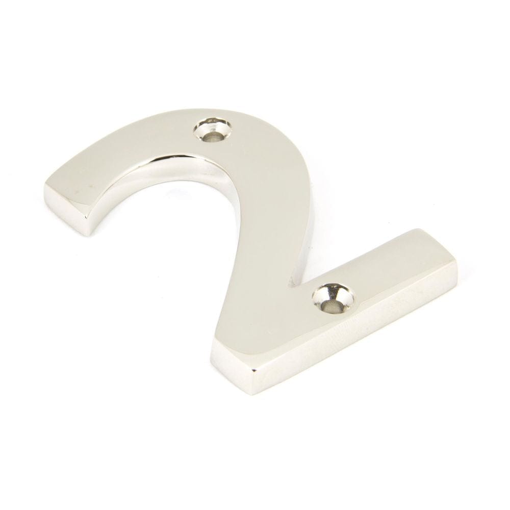From The Anvil Door Furniture Polished Nickel / Numerals / 2 From The Anvil - Polished Nickel Numeral 2