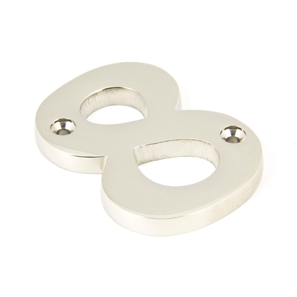 From The Anvil Door Furniture Polished Nickel / Numerals / 8 From The Anvil - Polished Nickel Numeral 8