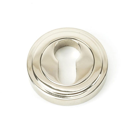From The Anvil Door Furniture Polished Nickel / Euro Profile Escutcheons From The Anvil - Polished Nickel Round Euro Escutcheon (Art Deco)