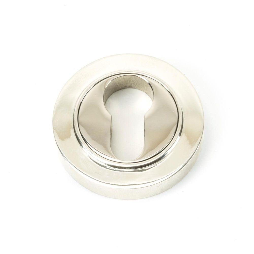 From The Anvil Door Furniture Polished Nickel / Euro Profile Escutcheons From The Anvil - Polished Nickel Round Euro Escutcheon (Plain)