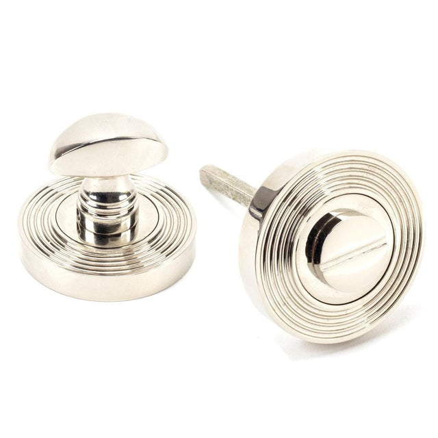 From The Anvil Door Furniture Polished Nickel / No From The Anvil - Polished Nickel Round Thumbturn Set (Beehive)