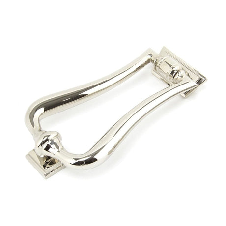 From The Anvil Door Furniture Polished Nickel / Art Deco Door Knocker From The Anvil - Polished Nickel Slimline Art Deco Door Knocker