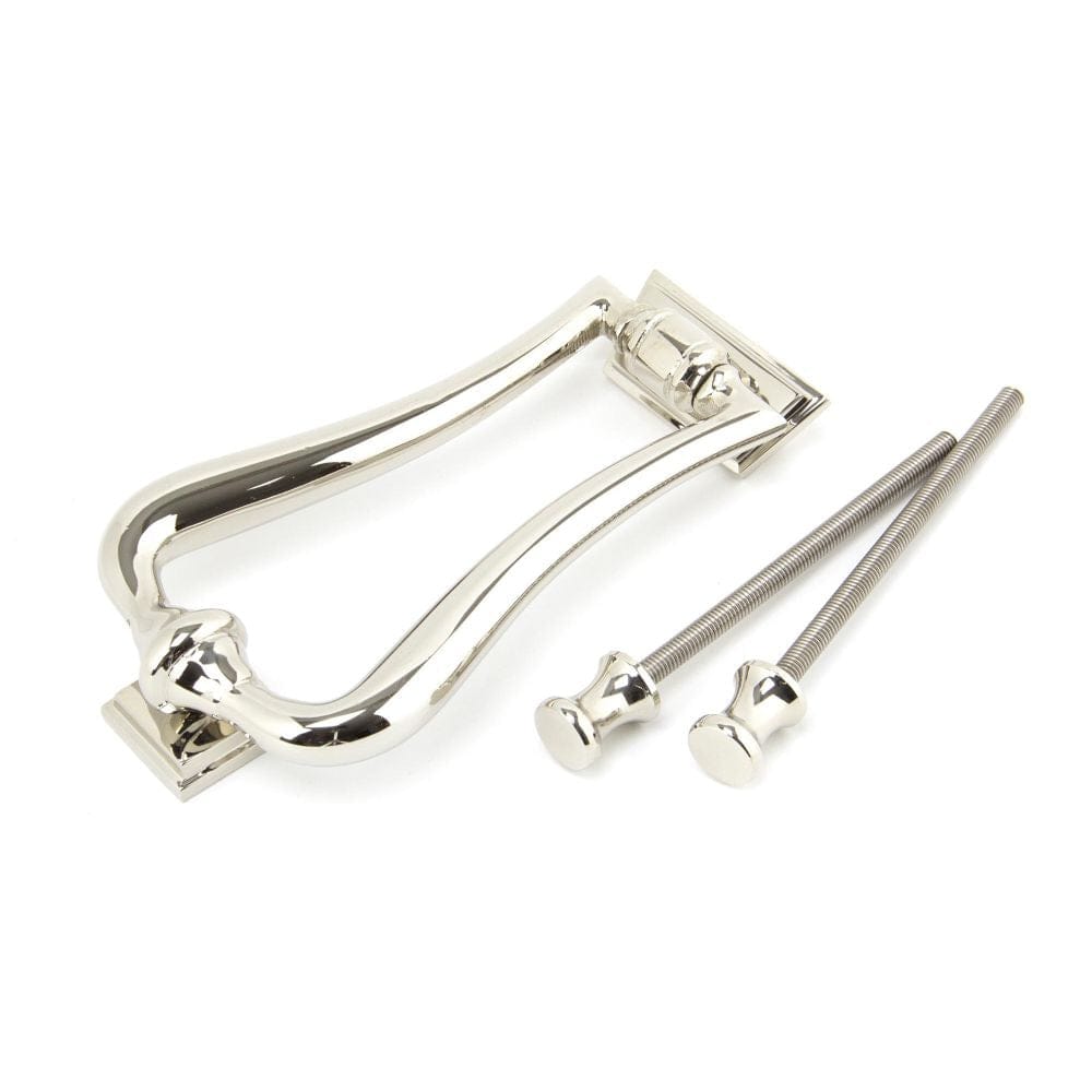 From The Anvil Door Furniture Polished Nickel / Art Deco Door Knocker From The Anvil - Polished Nickel Slimline Art Deco Door Knocker